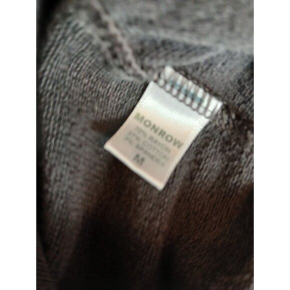 Monrow Black Ribbed Tank Dress Ruched Side Sleeveless Size M Racer Back Body Con - Picture 13 of 16